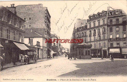 CPA ASNIERES - PLACE DE LA STATION ET RUE DE PARIS - Asnieres Sur Seine