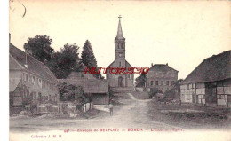 CPA BORON - ENVIRONS DE BELFORT - L'ECOLE ET L'EGLISE - Autres & Non Classés