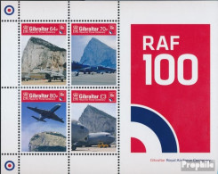 Gibraltar Block132 (kompl.Ausg.) Postfrisch 2018 100 Jahre Air Force - Gibilterra