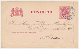 Postblad G. 10 Locaal Te Leiden 1908 - Entiers Postaux