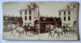 Photographie Stéréoscopique 1907 - Groupe De Cavaliers Jockeys - Animation Fête (?)  Belgique (?) - TBE - Stereoscopic