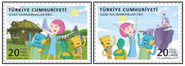 TURKEY 2024 Ibi, Cartoon,Girl,Turtle,Robot,Mountain,Sky,Education,Sun,Tortoise, 2v Mint Set, MNH (**) - Ungebraucht