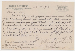 Briefkaart G. 23 Particulier Bedrukt Rotterdam 1893 - Material Postal