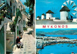 73607744 Mykonos Dorfgasse Windmuehlen Hafenpartie MyKonos - Grecia