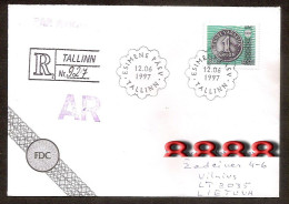 Estonia 1997●Coin●complet Set●Mi 380● FDC R-letter With Reception - Munten