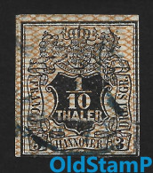 HANNOVER 1856 Mi.# 12 1/10Th / 3Sgr Gestempled / Allemagne Alemania Altdeutschland Old Germany States - Hanovre