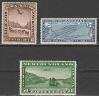 Newfoundland - Airmail - Set Of 3 - Landscapes - Mi 155~157 - 1931 - Fin De Catalogue (Back Of Book)