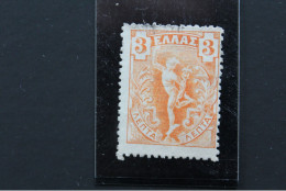 1901 KAR 172a HERMES VOLANT 3 LEPTON GREC ORANGE FILIGRANE COURONNE SUR ET B/TB - Oblitérés