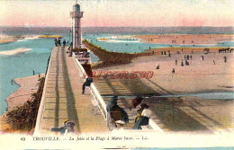 CPA TROUVILLE - LE JETEE ET LA PLAGE A MARAIS BASSE - Trouville