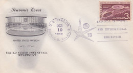 États-Unis FDC 1958 638 Expo 58 Bruxelles Pavillon Des États-Unis - 1951-1960