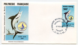 Enveloppe Timbres Premier Jour D'émission 1er Concours International De Marlin Le 27 02 86 .papeete.Polynésie Française - Altri & Non Classificati