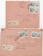 36955# LOT 2 LETTRES FRANCHISE PARTIELLE RECOMMANDE Obl CREUTZWALD MOSELLE 1967 1968 Pour METZ 57 - Brieven En Documenten