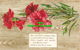 R596055 For You Dear A Happy Day I Wish With All My Heart. Greeting Card - Welt