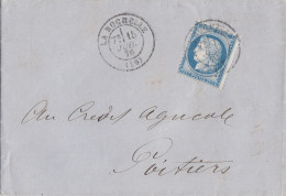 CACHET A DATE SUR CERES CHARENTE INFERIEURE LAC 1876 LA ROCHELLE TYPE 17 SUR CERES N°60 FIN DU GC - 1871-1875 Cérès