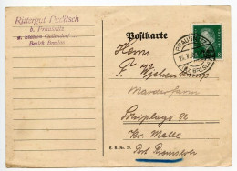 Germany 1930 Postcard; Prausnitz (Bz. Breslau) To Schiplage; 8pf. President Ebert W/ Overprint - Brieven En Documenten