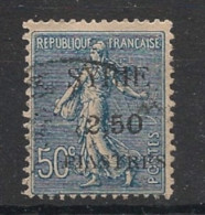 SYRIE - 1924 - N°YT. 113 - Type Semeuse 2pi50 Sur 50c Bleu - Oblitéré / Used - Usati