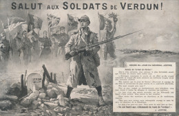 SALUT AUX SOLDATS DE VERDUN      2 SCANS - Oorlog 1914-18