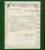 D-IT PNF Ravenna 1941 Attestazione Iscrizione Alla Federazione Dei Fasci Di Combattimento - Documents Historiques