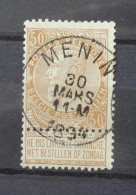 62 Avec Belle Oblitération Menin - 1893-1907 Wapenschild