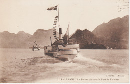 LAC D'ANNECY (74) Bateau Quittant Le Port De TALLOIRES En 1921 - Talloires