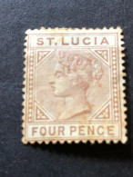 SAINT LUCIA  SG 48  4d Brown MH* - St.Lucia (...-1978)