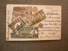 Cpa Reproduction Billets De Banques Et Monnaies Thesouro Brazilero  1907 Envoyée Au Directeur Du Credit Lyonnais Tarbes - Andere