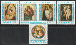 AJMAN - N°327/31 ** (1967) Tableaux : Madones - Adschman