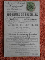 Publicité Aux Armes De Bruxelles Fabrique De Dentelles Sur Carte Postale Laitière Flamande - Werbung