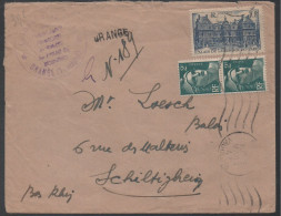 ORANGE - VAUCLUSE / 1947 RECOMMANDE PROVISOIRE POUR SCHILTIGHEIM - Storia Postale