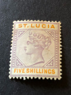 SAINT LUCIA  SG 51 5s Dull Mauve And Orange  MH*  CV £55 - Ste Lucie (...-1978)