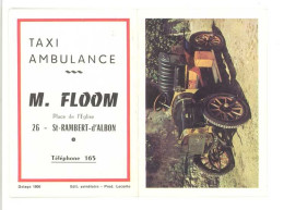 Petit Calendrier 1968, Taxi Ambulance M. Floom, Saint Rambert D'Albon ( Automobile Delage 1906 ) - Kleinformat : 1961-70