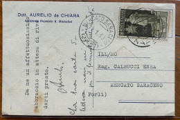 AVERSA OSPEDALE A.MUSSOLINI - CARTOLINA DR.AURELIO DE CHIARA PER MERCATO SARACENO DEL 14/1/38 - Poststempel