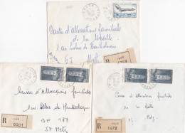 36965# LOT 3 LETTRES FRANCHISE PARTIELLE RECOMMANDE Obl FALCK MOSELLE 1967 1968 Pour METZ 57 - Briefe U. Dokumente