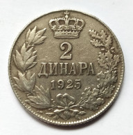 Yougoslavie - 2 Dinar 1925  (Royaume Des Serbes, Croates Et Slovènes) - Yugoslavia