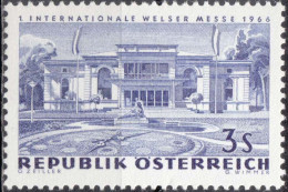 1966, Austria, 1st International Fair Wels, Exhibition Buildings, Fairs, Flags, MNH(**), Mi: 1215 - Nuovi