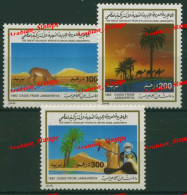 LIBYA 1992 TOURISM OASIS FROM JAMAHIRIYA DESERT SAHARA TUAREG ANIMALS CAMEL HORSE GAZELLE - Libya