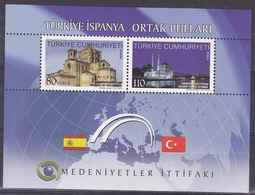 AC - TURKEY STAMP  -  THE ALLIANCE OF CIVILIZATION TURKEY - SPAIN SOUVENIR SHEET MNH  18 OCTOBER 2010 - Ongebruikt