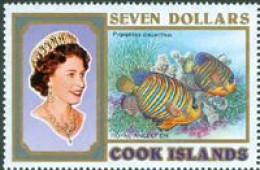 COOK 1993 - Reine Elisabeth II Et Poissons - 7 $ - Cookinseln