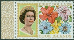 COOK 1971 - Reine Elisabeth II Et Fleurs - 8 $ - Islas Cook