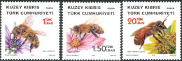 CHYPRE TURC 2016 - Abeilles - 3 V. - Unused Stamps
