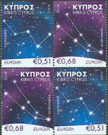 CHYPRE GREC 2009 - Europa - L'astronomie - 4 V. - ND 1 Coté - Neufs