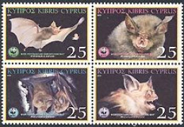 CHYPRE GREC 2003 - W.W.F. - Mediterranean Horseshoe Bat - 4 V. - Ungebraucht