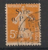 SYRIE - 1924-25 - N°YT. 127 - Type Semeuse 0pi25 Sur 5c Orange - Oblitéré / Used - Gebruikt