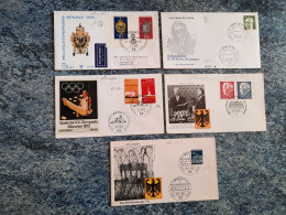 5 FDC Allemagne Munich JO 72 Berlin Bonn Timbre N° 614 Et 615, 572 Et 573, 689, 407 Et 408, 371 A - Sonstige & Ohne Zuordnung