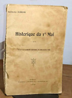 DUBOURG Guillaume - HISTORIQUE DU 1ER PREMIER MAI - 1901-1940