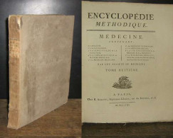 VICQ D'AZIR Felix - ENCYCLOPEDIE METHODIQUE - MEDECINE - TOME HUITIEME - PREMIERE PARTIE - 1801-1900