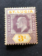 SAINT LUCIA  SG 61  3d Dull Purple And Yellow  MH* - St.Lucia (...-1978)