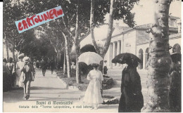 Toscana-pistoia-bagni Di Montecatini Veduta Terme Leopoldine E Vie Laterali Animatissima Primissimi 900 (f.picc.) - Andere & Zonder Classificatie