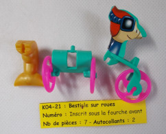 Kinder - Bestiole Sur Roues - Bleu Vert Et Rose - K04 21 - Sans BPZ - Mountables