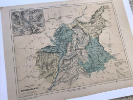 Carte Des Basses-Alpes / Gravure Originale / Circa 1880 : 37 Cm X 28 Cm - Carte Geographique